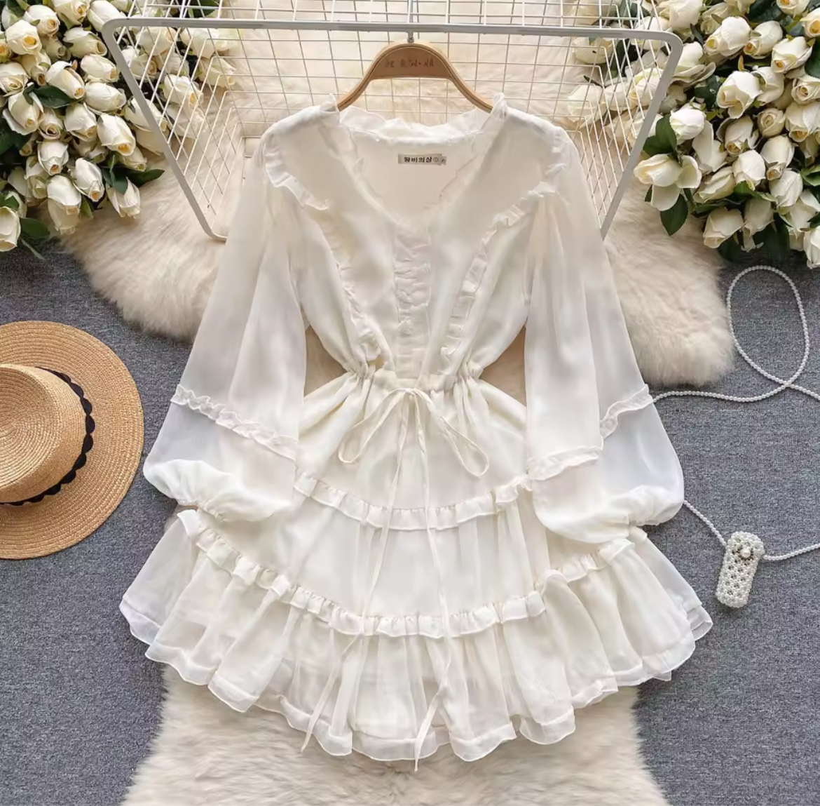 Robe courte voile fin