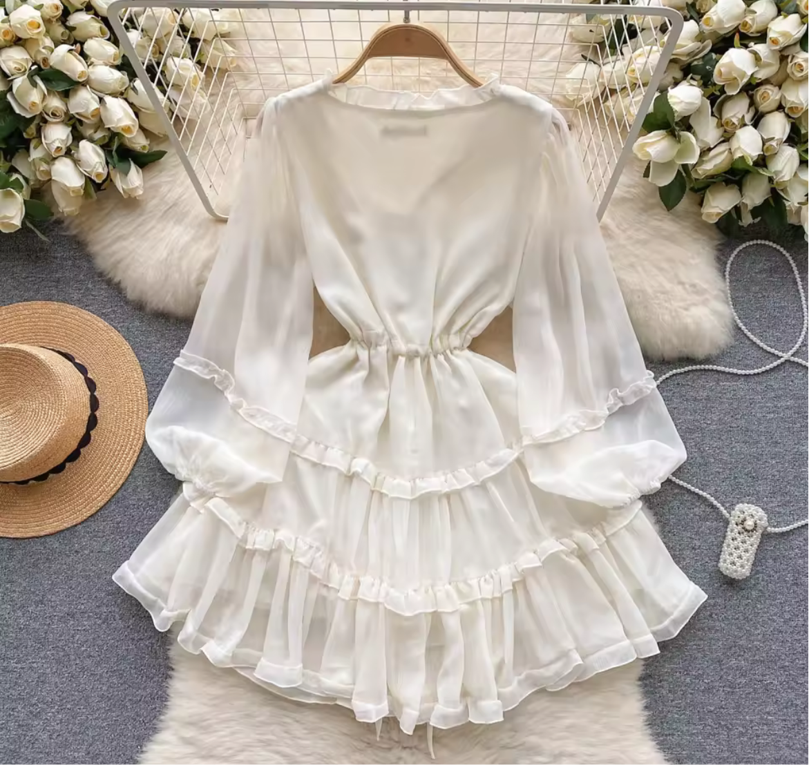 Robe courte voile fin