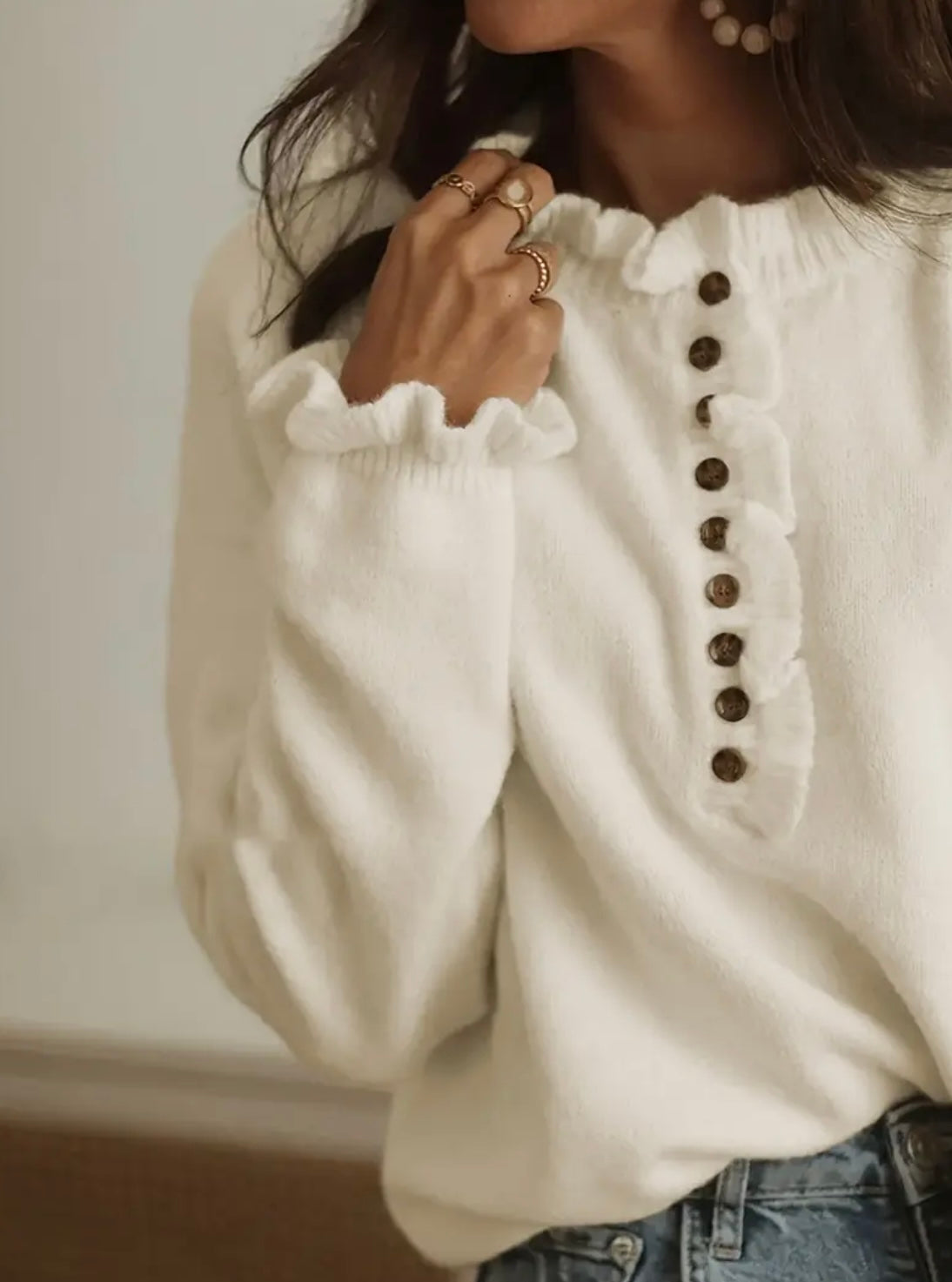 Cardigan bouton brun